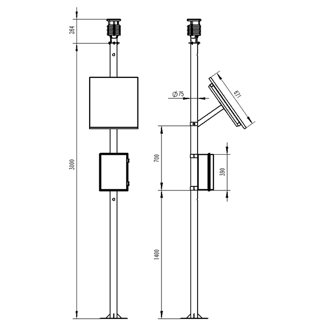 超聲波氣象站產(chǎn)品尺寸圖